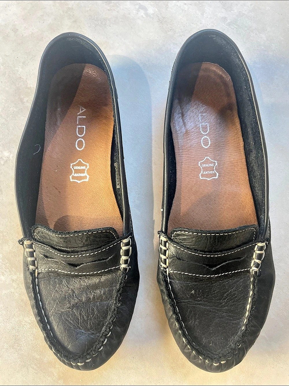 ALDO Leather Loafer Leather Loafers in Black & Brown US 6